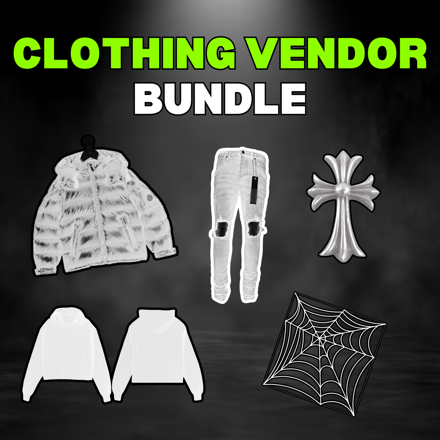 CLOTHING VENDOR BUNDLE (CANAD GOOSE, DEN1M T3ARS, $PYD3R, KSUB1 JEANS, ETC)